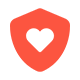 red heart with shield icon