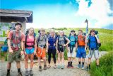 teen leadership campers geared up for a hike